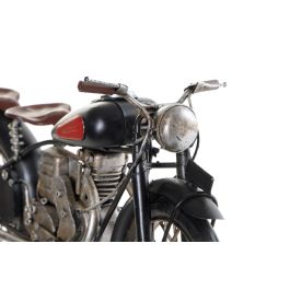 DKD Home Decor Figura Decorativa Moto Vintage Metal Negra 11 x 14 x 30 cm (Set de 2 Unidades)