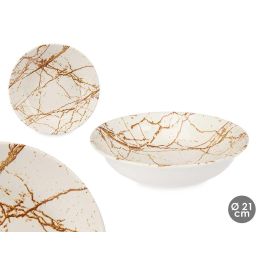 Plato Porcelana Hondo 21Cm Oro Vessia (24 Unidades) Plato Porcelana Hondo 21Cm Oro Vessia (24 Unidades)