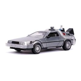 Coche de metal dlorean regreso al futuro ii con luz escala 1:24 30x15x11 cm