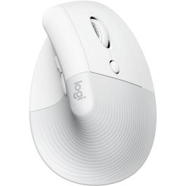 LOGITECH Raton Inalambrico 6 botones Ergonomico, Vertical, Videojuegos color Blanco crudo