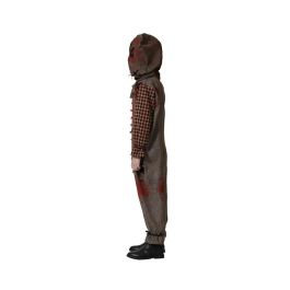 Disfraz Muñeco Vudú Halloween para Niño 7-9 Años, Mono Gris con Máscara, Parches y Manchas de Sangre - Polyester