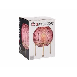 Giftdecor Jarrón Bola de Cristal Rosa con Base de Metal Oro - 14.5x19.5x14.5 cm (8 Unidades) Giftdecor Jarrón Bola de Cristal Rosa con Base de Metal Oro - 14.5x19.5x14.5 cm (8 Unidades)