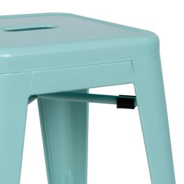 Taburete Turquesa Metal Dallas 43,50 X 43,50 X 76,50 cm