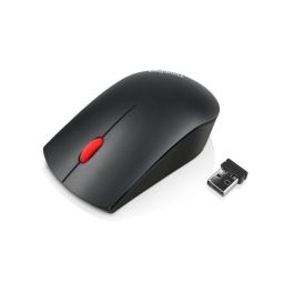 Lenovo Ratón Óptico Inalámbrico, 1200 dpi, 3 botones, Scroll, 2.4 GHz, Diseño Ambidextro, Negro - 61x106x33mm