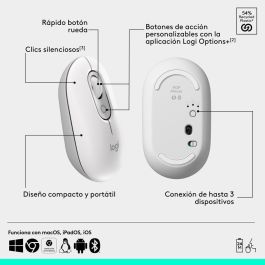 Logitech Pop Mouse Inalámbrico Bluetooth, 1000-4000 DPI, Personalizable, Blanco Logitech Pop Mouse Inalámbrico Bluetooth, 1000-4000 DPI, Personalizable, Blanco