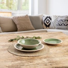 Quid Plato Llano Calypso Cerámica Decorado Verde 27 cm