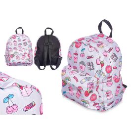 Mochila Infantil Arcoiris Gris Pincello 22x28x12 cm - Estampado colorido (12 Unidades)
