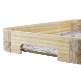DKD Home Decor Bandeja Decoración Shabby Country Floral Natural Multicolor MDF Set de 2 (2 Unidades) 24 x 4.5 x 35 cm