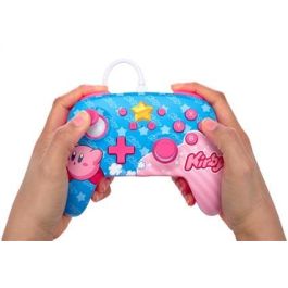 Power A Mando con Cable Nintendo Switch Kirby NSGP0067-01 Mejorado con Cable USB-C de 3 Metros