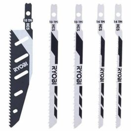 Ryobi 5 Hojas de Sierra de Calar Especiales para Madera, Kit FLUSHCUT con 10 TPI, Enmarcado 14 TPI e Invertido 10 TPI