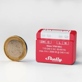 Shelly Qubino Wave 1PM Mini Interruptor Inteligente Z-Wave Inalámbrico con Medición de Energía para Hogar hasta 2000W