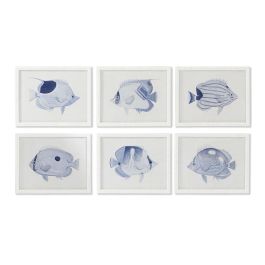 Cuadro Mediterraneo DKD Home Decor Azul Beige 2.5 x 40 x 50 cm (6 Unidades)