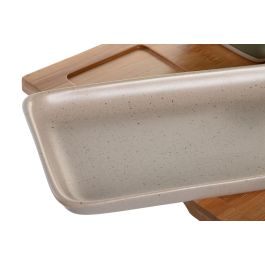 DKD Home Decor Aperitivo Multicolor Porcelana Bambú 24 x 23.5 x 1.5 cm Set de 6