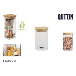 Quttin Tarro de Boro Cuadrado Bambú 8x16 cm 720 ml (12 Unidades)