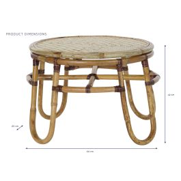 Mesita Auxiliar Balines DKD Home Decor Natural 60 x 42 x 60 cm Mesita Auxiliar Balines DKD Home Decor Natural 60 x 42 x 60 cm