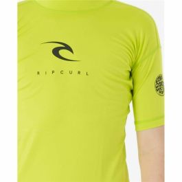 Camiseta de Manga Corta Infantil Rip Curl Corps S/S Rash Amarillo Surf Licra