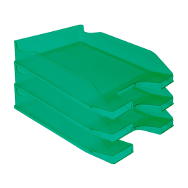 Q-connect Bandeja sobremesa plástico verde transparente 240x70x340 mm