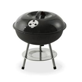 Barbacoa negra de carbón ø35,5x40cm con 3 patas. Precio: 23.59000028. SKU: S7900923