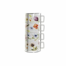 DKD Home Decor Tazas de Café Shabby Bloom 2021 Set de 4, 260 ml, Dolomite y Metal, Multicolor, Apto Microondas y Lavavajillas Precio: 13.89000019. SKU: S3025824