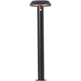 Brilliant BRI4004353437847 Poste de Exterior LED y Solar con Detector de Movimiento, Metal y Plástico, 4W, Negro