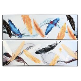 Cuadro DKD Home Decor Plumas 180 x 3 x 60 cm (2 Unidades) Precio: 247.94999955. SKU: S3028599