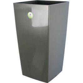 Riviera Maceta Cuadrada Nuance Carré Gris brillo, 29x29x52 cm, 32.6 L de capacidad, se vende sin platillo
