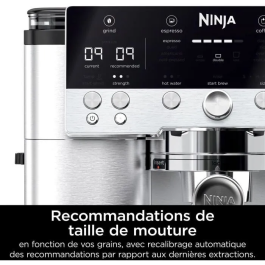 Ninja ES601EU Luxe Premier Cafetera Espresso con Molinillo Integrado, 2L, 1650W, Negro/Acero Inoxidable
