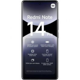 Xiaomi MZB0ICZEU Redmi Note 14 Pro Smartphone 8GB RAM 256GB, Pantalla AMOLED 6.67" 120Hz, Cámara 200MP, Bat. 5500mAh, Negro Medianoche