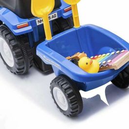 New Holland Tractor Correpasillos Infantil Azul con Luces y Sonidos - 91x44x29 cm, Edad 3+ Años
