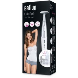 Braun FG 1100 Silk-épil Depiladora de Precisión 3 en 1 para Facial y Zonas Sensibles Plata/Blanco