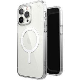 Speck Presidio Perfect Clear + Ms para iPhone 14 Pro Max, Funda Protectora Transparente con MagSafe y Protección contra Caídas de 4 Metros