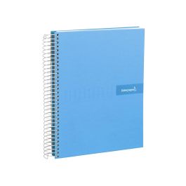 Cuaderno Espiral Liderpapel A4 Crafty Tapa Forrada 80H 90 gr Cuadro 4 mm Con Margen Color Celeste