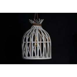 DKD Home Decor Lámpara Techo Mediterraneo Blanco 30.5 x 40.5 x 30.5 cm LED