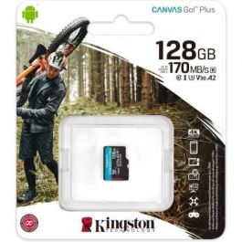 Kingston SDCG3/128GBSP CANVAS Go! Plus Tarjeta microSD 128GB 170MB/s Lectura U3 V30 A2 para 4K UHD Cámaras de Acción y Drones Kingston SDCG3/128GBSP CANVAS Go! Plus Tarjeta microSD 128GB 170MB/s Lectura U3 V30 A2 para 4K UHD Cámaras de Acción y Drones