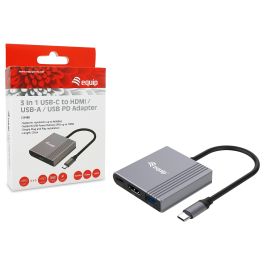 Equip Docking Station USB Tipo C 3 en 1 con HDMI 4K/60Hz, USB-C PD 100W y USB 3.2 Gen1