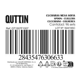 Inde Set 3 Cucharas de Mesa Sofia 2 mm Acero Inoxidable 19.8x4.6 cm (12 Cajas)