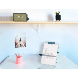 Q-connect Atril para ordenador de sobremesa base regulable de plástico 345 x 235 mm