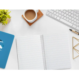 Liderpapel Cuaderno espiral Pautaguía A5 Tapa Blanda 40 Hojas 75gr Cuadro Pautado 3mm Color Azul