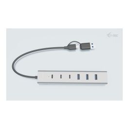 i-tec Charging Metal Hub USB-C/USB-A de 7 Puertos - Hub de Carga con 3 Puertos USB-C y 4 USB-A, Alimentación 12V/3A, Carcasa de Aluminio, Plug & Play