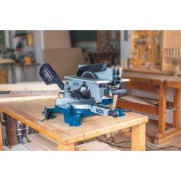 Scheppach HM100T Sierra Ingletadora Pendular con Mesa Superior, Hoja de Carburo 254mm 60 Dientes, Potencia 1800W