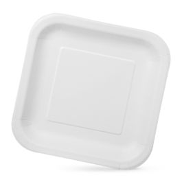 Algon Set de 25 Platos de Cartón Cuadrado con Laca de Soja, 26 cm (15 Unidades)