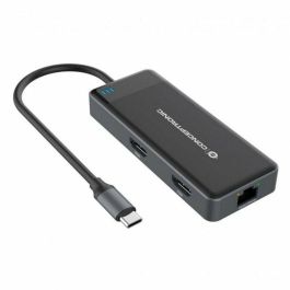 Conceptronic DONN14G Adaptador USB-C Multipuerto 7 en 1 a HDMI 4K, USB-C PD 100W, USB 3.0, GbE