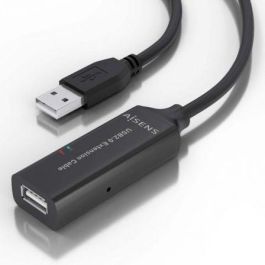 AISENS - CABLE USB 2.0 PROLONGADOR CON AMPLIFICADOR, TIPO A/M-A/H, NEGRO, 5.0M