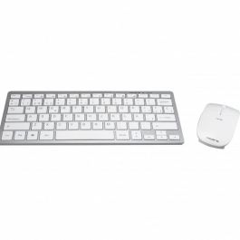 Tacens 6LEVISCOMBOV2 Teclado y Ratón Inalámbricos Compacto Ultrafino Multimedia Blanco con Sensor Óptico 1200-2000 DPI Tecnología 2.4G