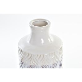DKD Home Decor Jarrón Mediterráneo de Porcelana Bicolor Azul 13x13x31 cm