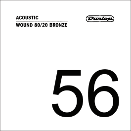Dunlop Cuerda Acústica 80/20 Bronze .056 para Guitarra Eléctrica - Agudos Nítidos y Graves con Alta Respuesta Dinámica