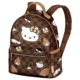 Hello Kitty Mochila Urbana Pequeña Squares Marrón PVC con Bolsillos Laterales 25x22x15cm Precio: 27.50000033. SKU: B1HRT83XPV