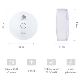 Konyks KON3770024338201 FireSafe 2 Detector de Humo Conectado con Notificaciones