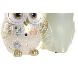 DKD Home Decor Figura Búho Cottage Resina Verde Beige 9.5 x 17.5 x 12.5 cm (4 Unidades)