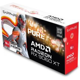 Sapphire RX 9060 XT Radeon Pure OC GDDR6 16GB 128-bit Tarjeta Gráfica Blanca PCIe 5.0